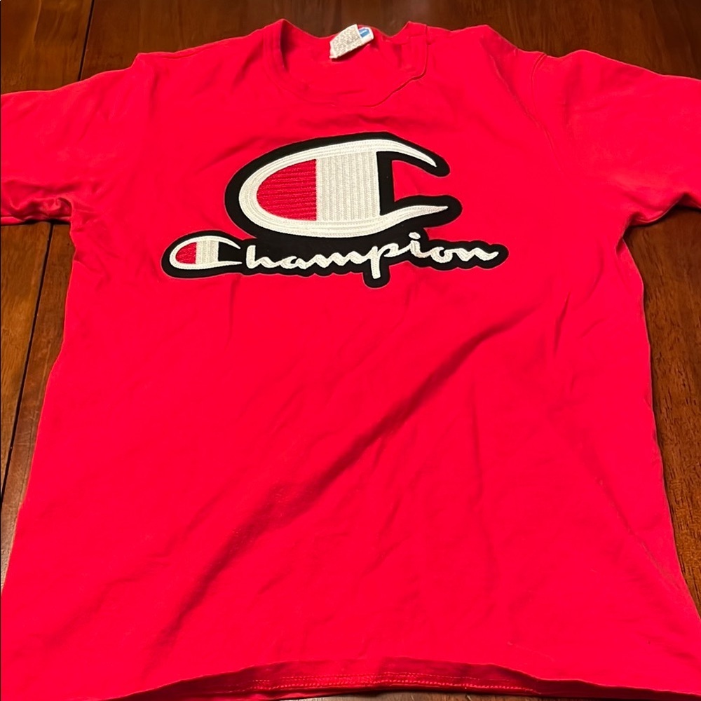 VTG CHAMPION 100% cotton embroidered logo short sleeve tee size medium - Picture 2 of 8